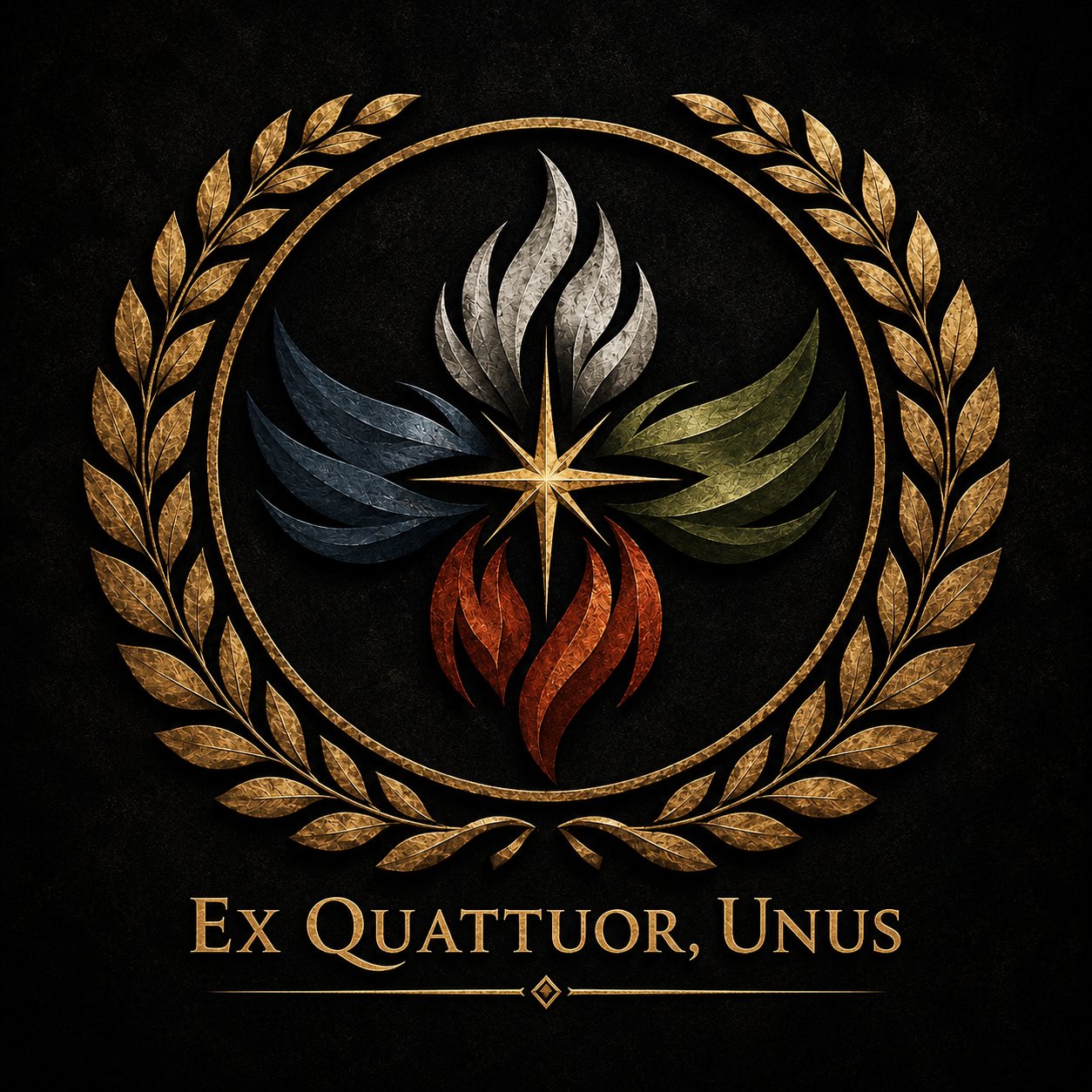 Ex Quattuor Unus - Emblem of Novus Imperium featuring the four flames representing the Confederations